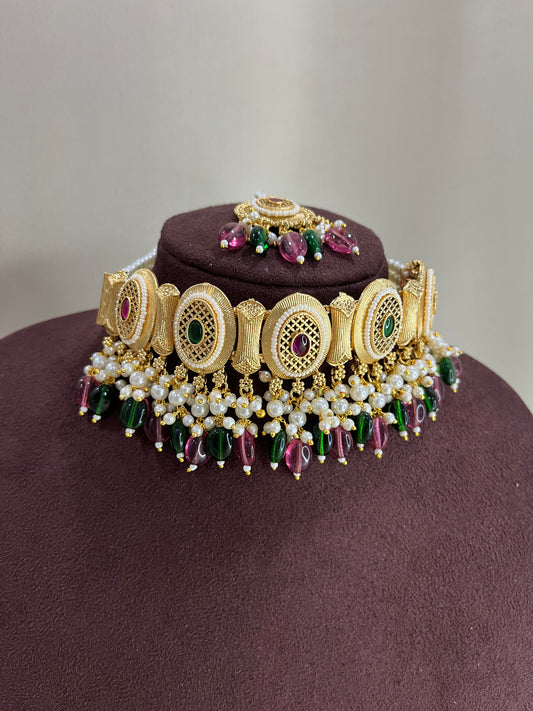 Heritage South Indian Choker Set - Multi