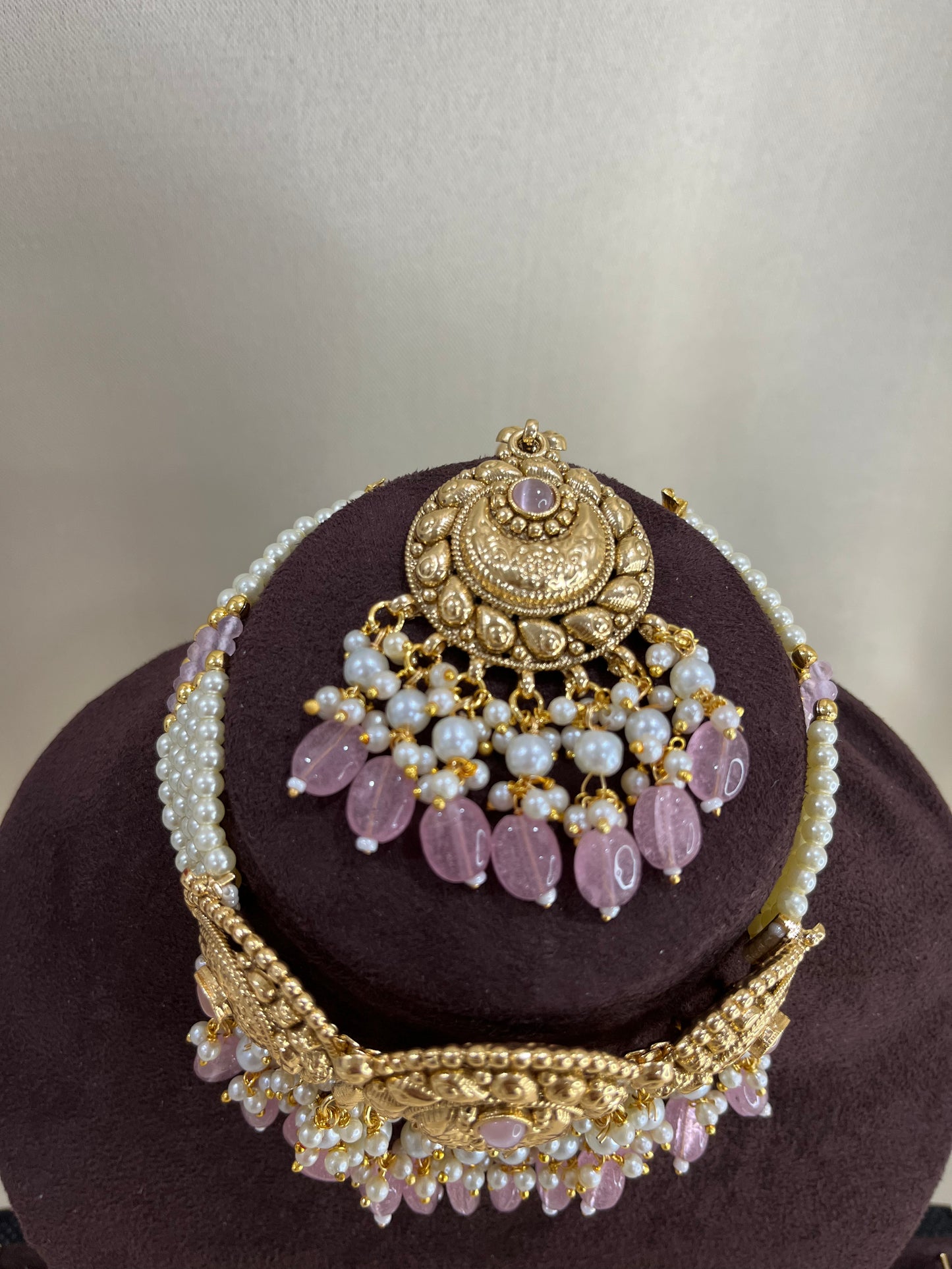 Heritage Pearl Choker Set - Pink