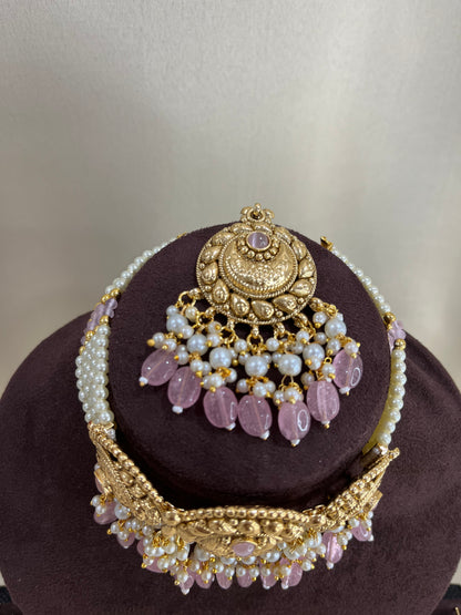 Heritage Pearl Choker Set - Pink