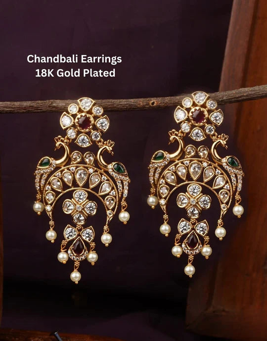Kundan Chandbali Earrings Imitation Jewellery Online | Sonaaz India