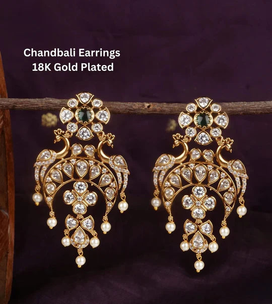 Kundan Chandbali Earrings Imitation Jewellery Online | Sonaaz India