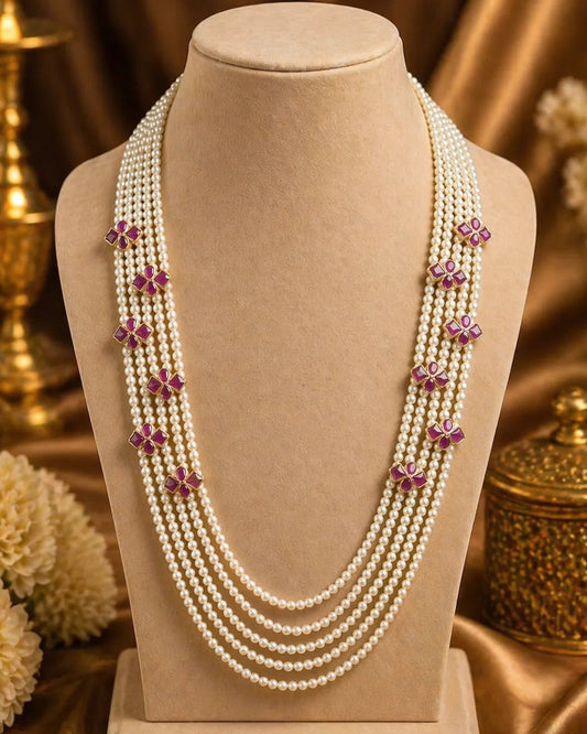 Kundan stone  and pearls necklace