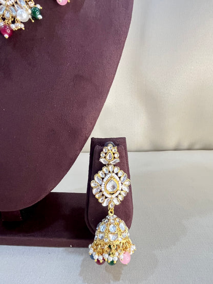Polki Kundan Choker Set - Multi color