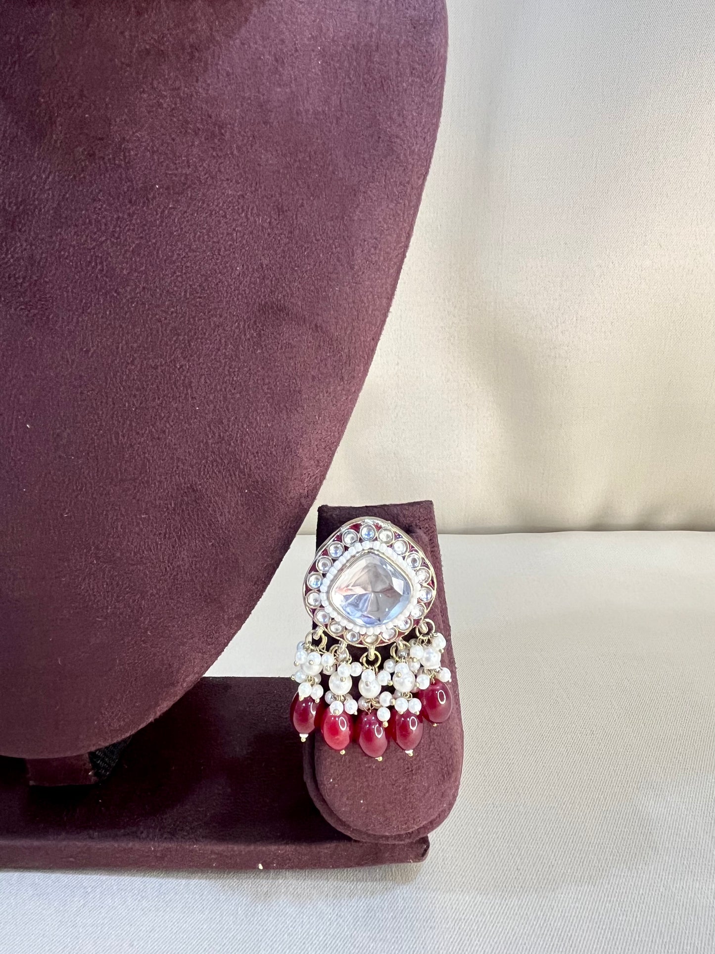 Polki Kundan Choker Set - Ruby Pearl