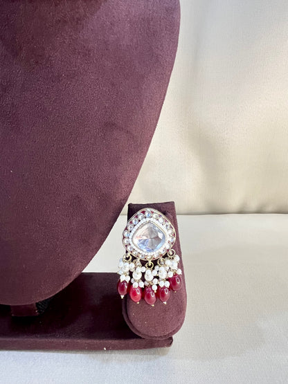 Polki Kundan Choker Set - Ruby Pearl