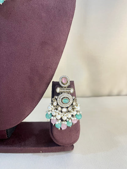 Kundan Choker Set - Pink & Mint