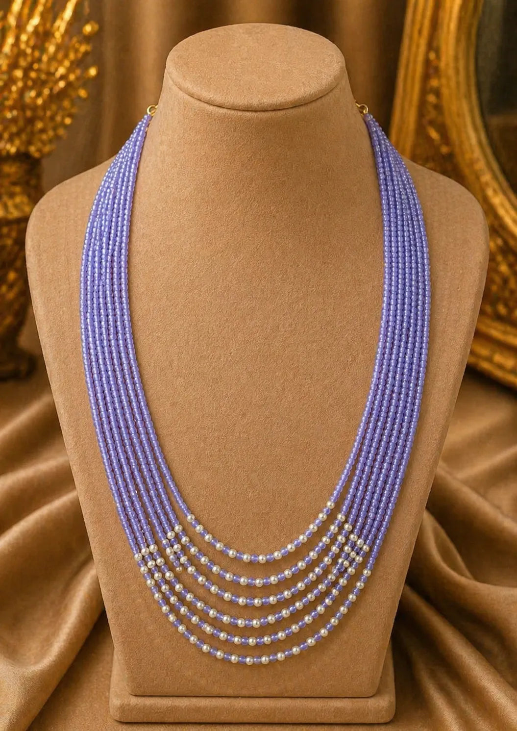 Real cz pearls gold plated necklace