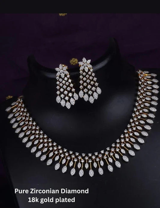 American Diamond Necklace Set Imitation Jewellery Online | Sonaaz India