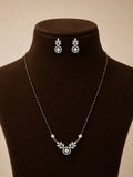 American diamond 18k gold plated mangalsutra with earrings