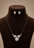 American diamond 18k gold plated mangalsutra with earrings