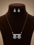 American diamond 18k gold plated mangalsutra with earrings