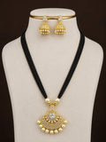 Kundanstone  18k gold plated multilayer mangalsutra with earrings