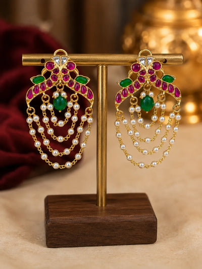 Jadau kundan 18K gold plated earrings