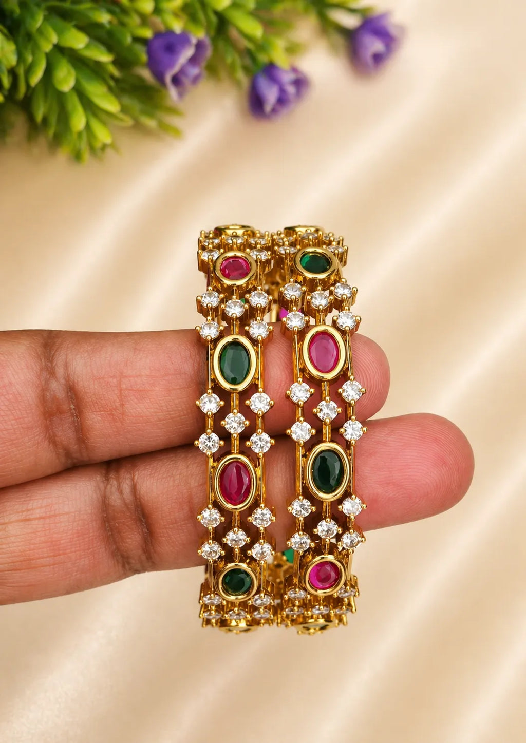 Kundan Bangles Gold Plated | Sonaaz