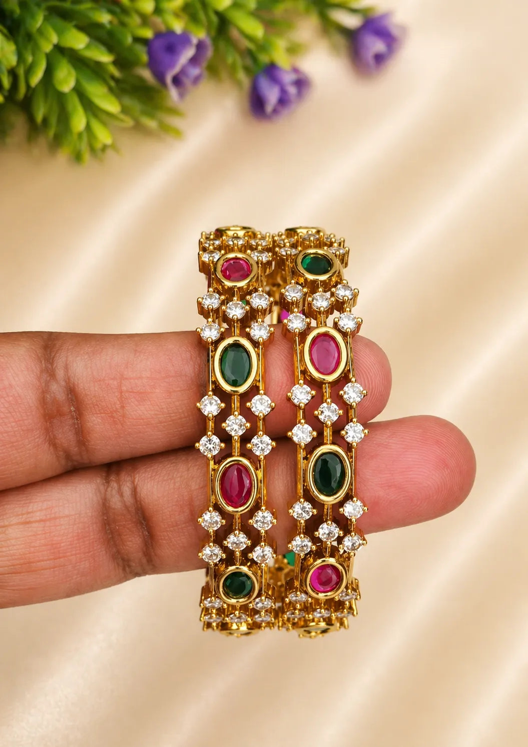Kundan Bangles Gold Plated | Sonaaz