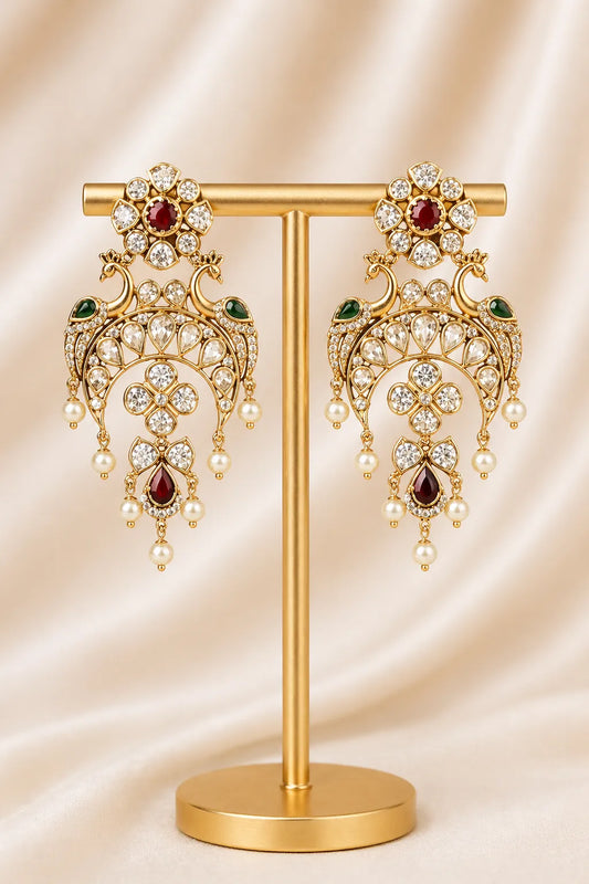 Kundan Chandbali Earrings Heritage Jewellery | Sonaaz