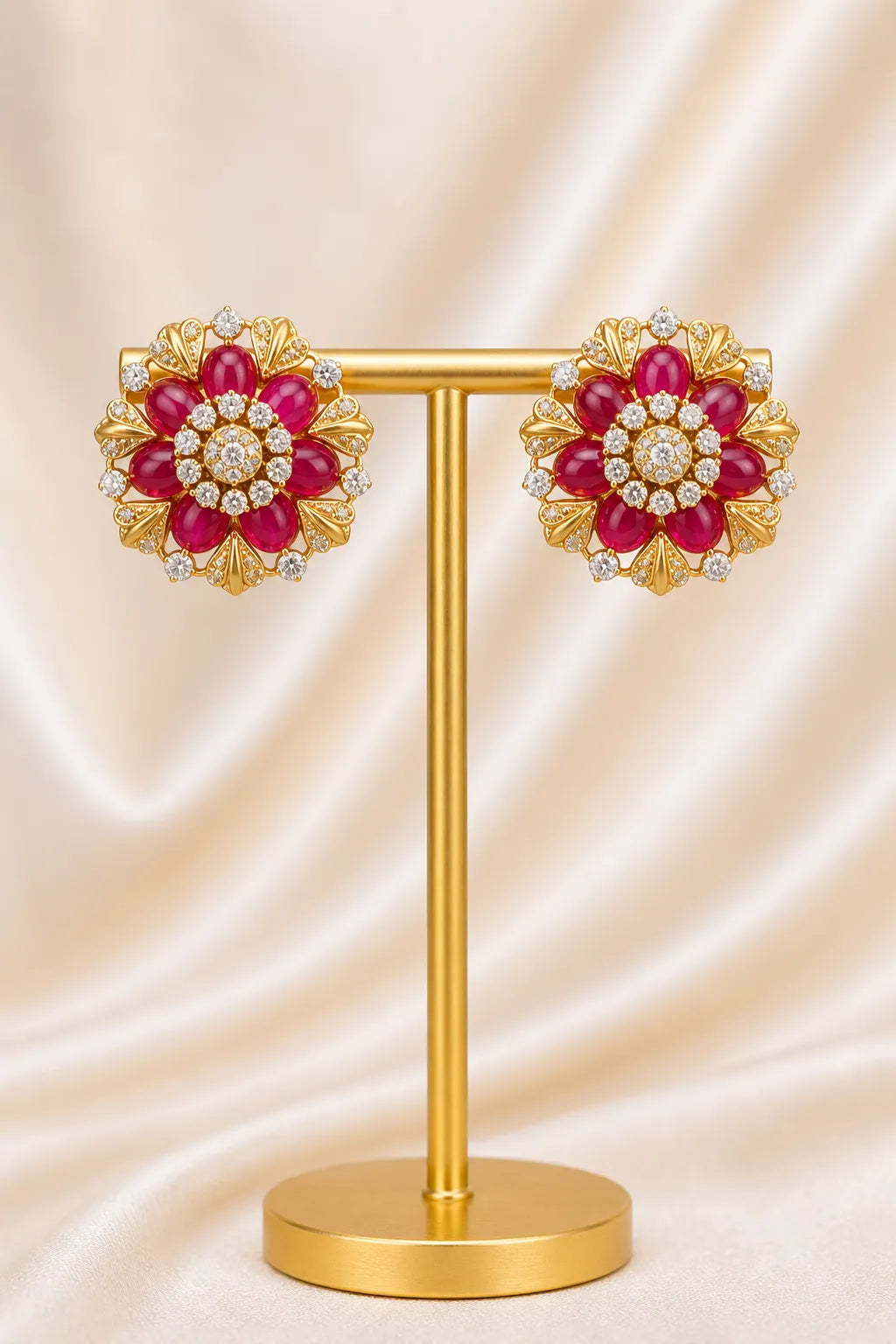 Kundan Stud Earrings Gold Plated | Sonaaz