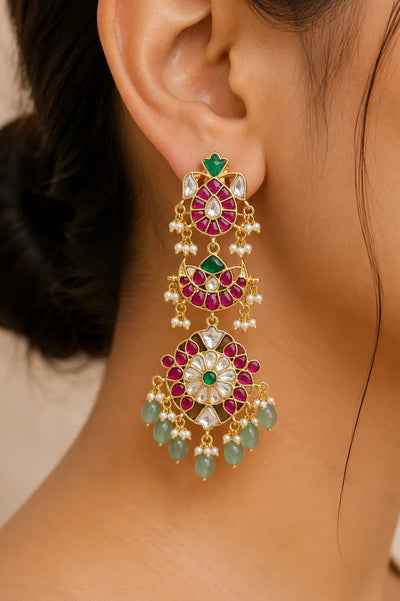 Jadau Kundan Earrings Festive Jewellery | Sonaaz
