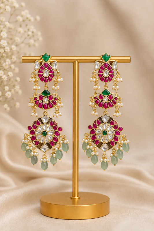 Jadau Kundan Earrings Festive Jewellery | Sonaaz