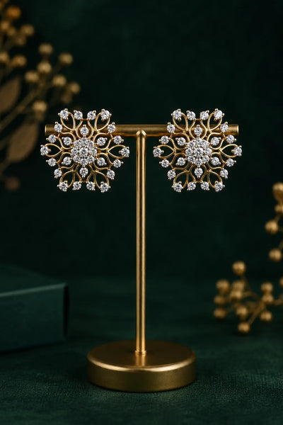 American Diamond Stud Earrings Traditional Jewellery | Sonaaz