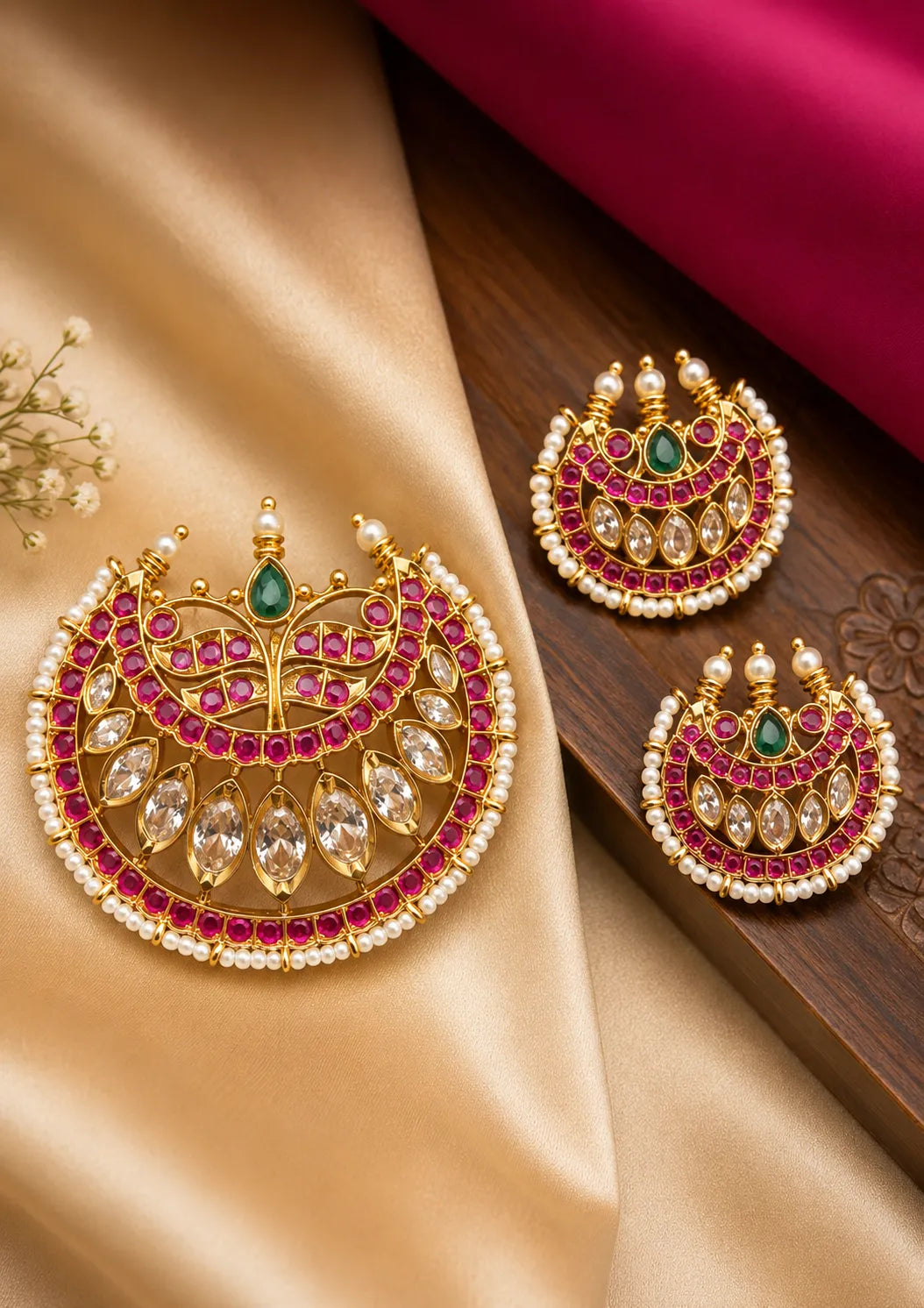 Kemp Stone Pendant Set Hyderabad | Sonaaz