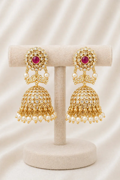 Kundan stone gold plated interchangeable earrings
