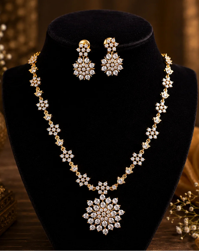 American Diamond Necklace Set Online | Sonaaz