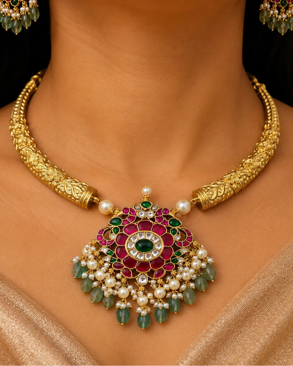 Jadau kundan 18k Gold plated Necklace