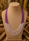 Real cz pearls gold plated necklace