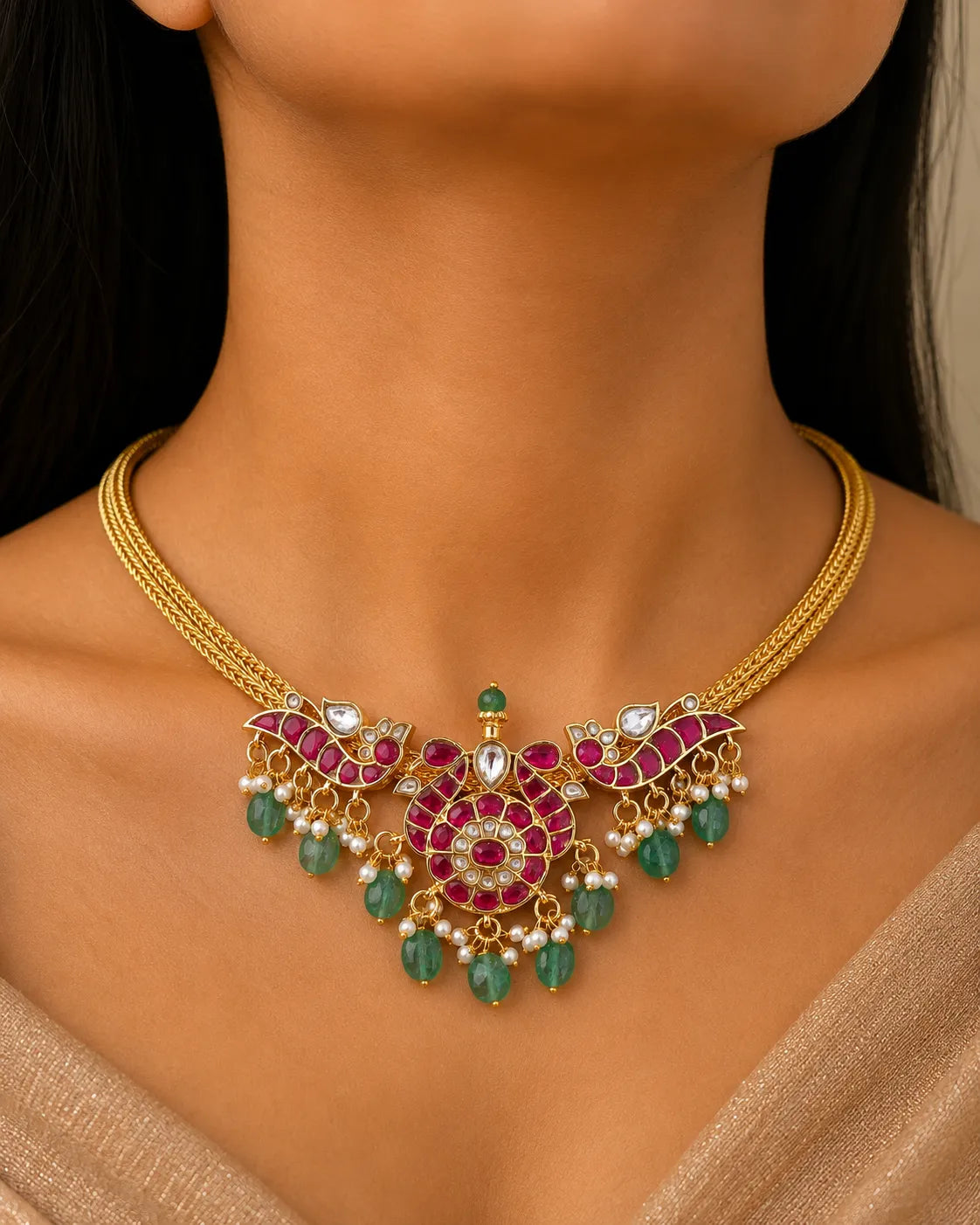 Jadau kundan 18k Gold plated Necklace