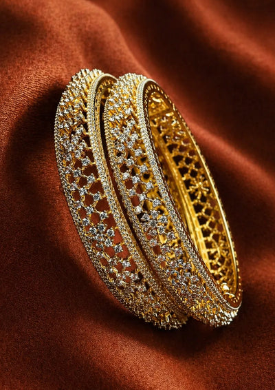 American Diamond Openable Bangles Traditional Jewellery | Sonaaz