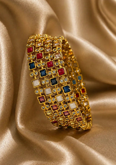 Kundan Set of 4 Bangles Set Festive Jewellery | Sonaaz