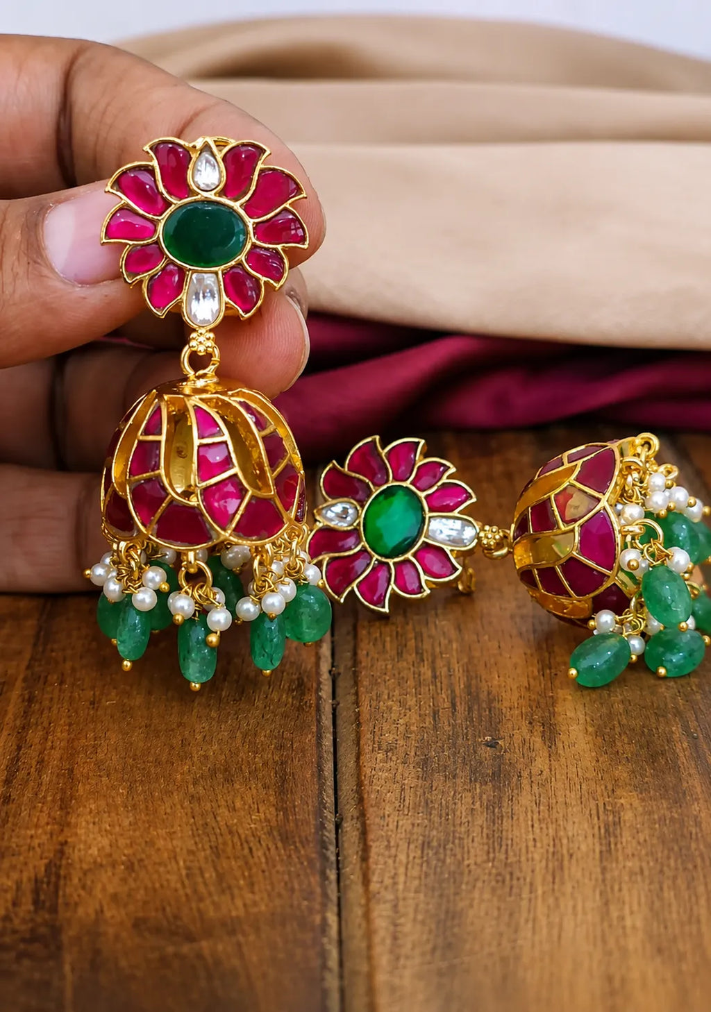 Jadau kundan 18k Gold plated earrings