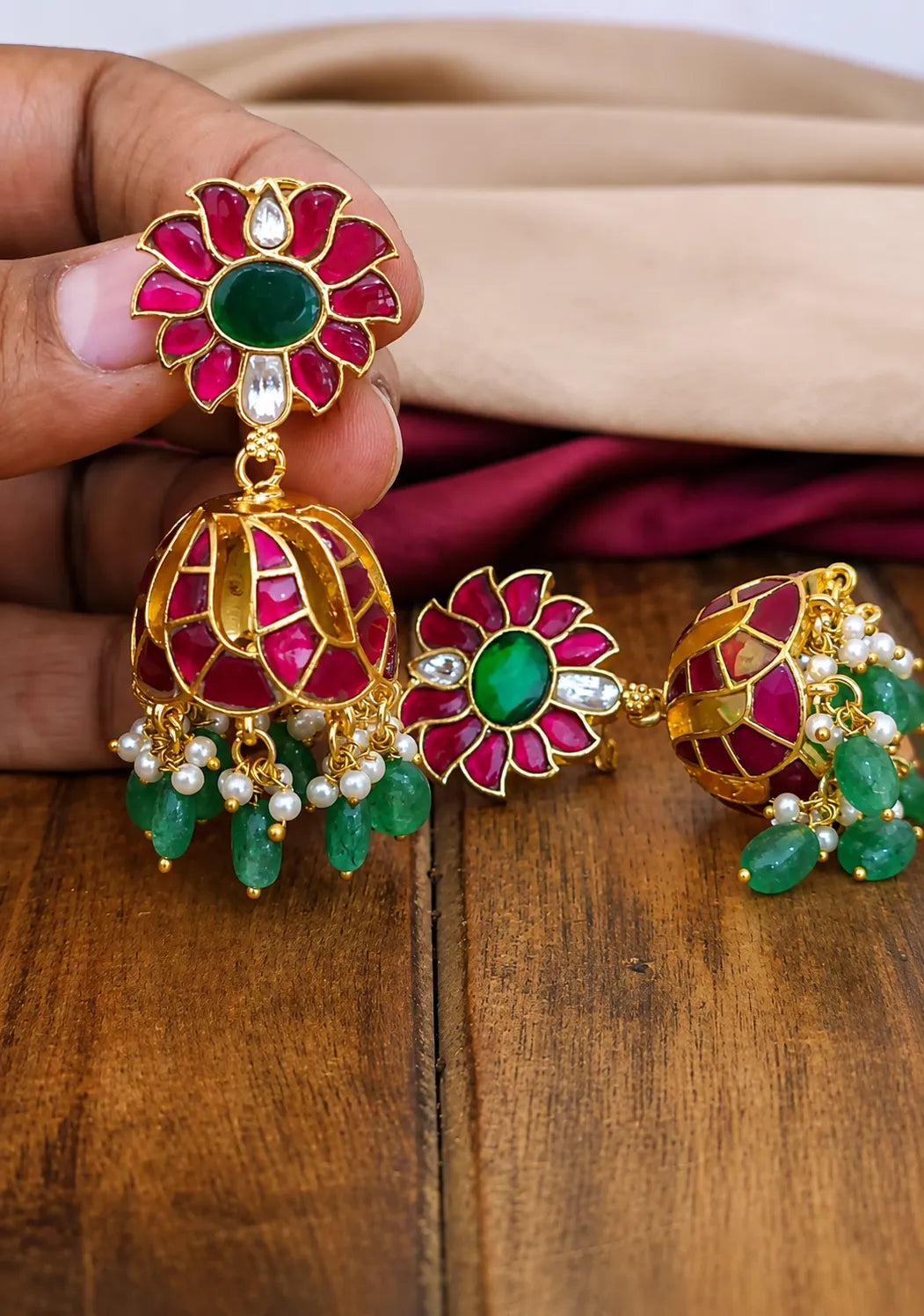 Jadau kundan 18k Gold plated earrings