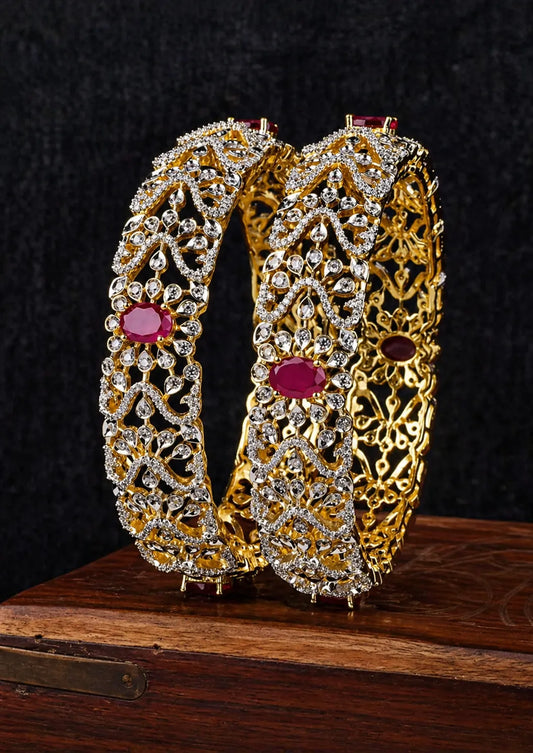 American Diamond Bangles Heritage Jewellery | Sonaaz