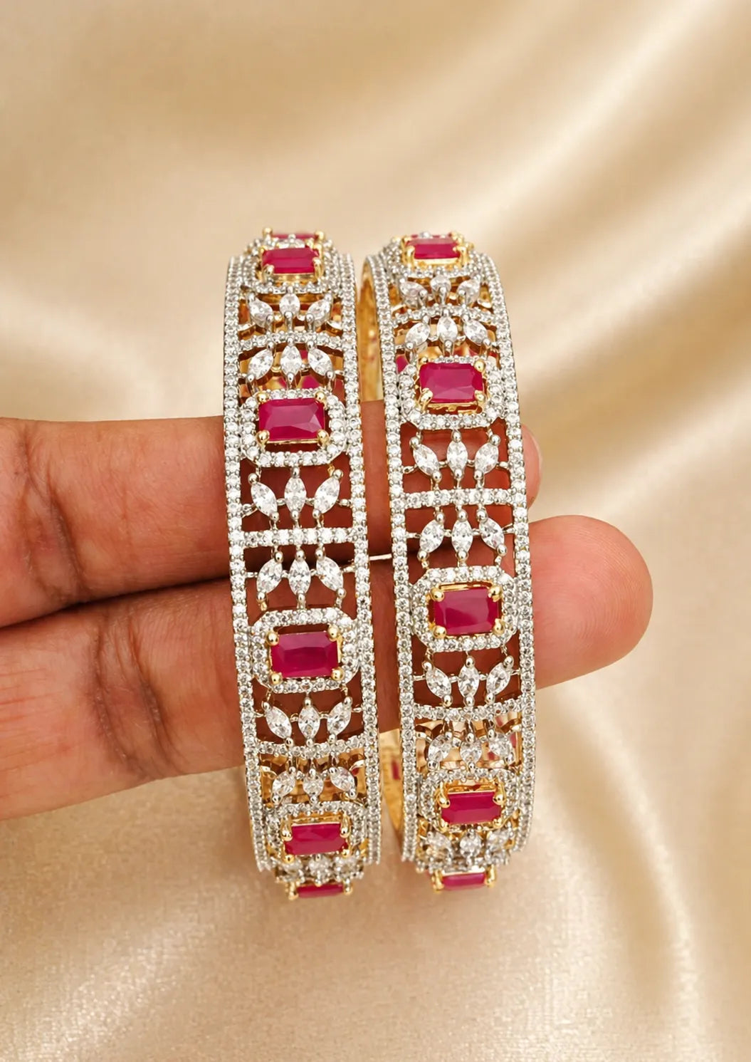 American Diamond Bangles for Women | Sonaaz