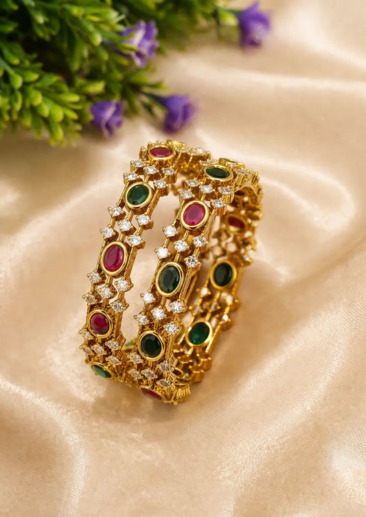 Kundan Bangles Gold Plated | Sonaaz