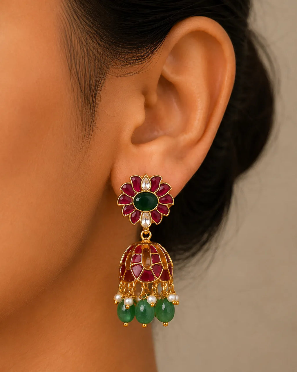 Jadau kundan 18k Gold plated earrings