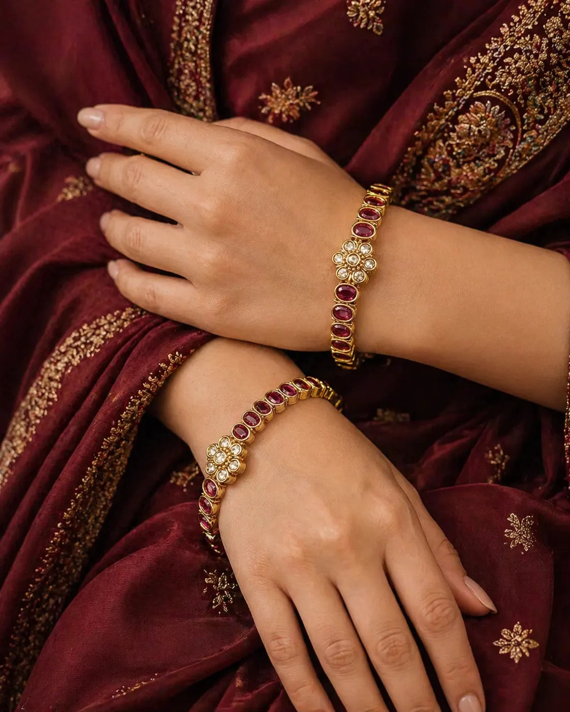 Kundan Openable Bangles Heritage Jewellery | Sonaaz