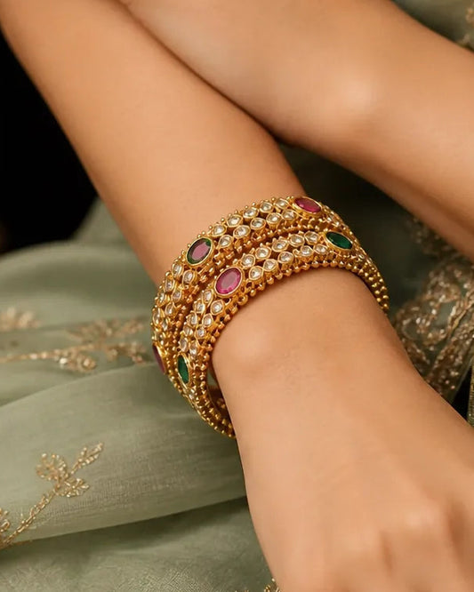 Kundan Bangles for Women | Sonaaz