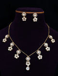 American diamond moissanite stone necklace with earrings