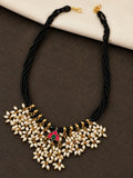 Jadau kundan with rice beads multilayer mangalsutra